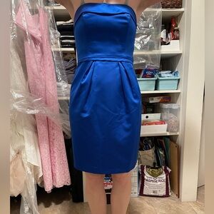 David's Bridal Royal Blue Mini Dress